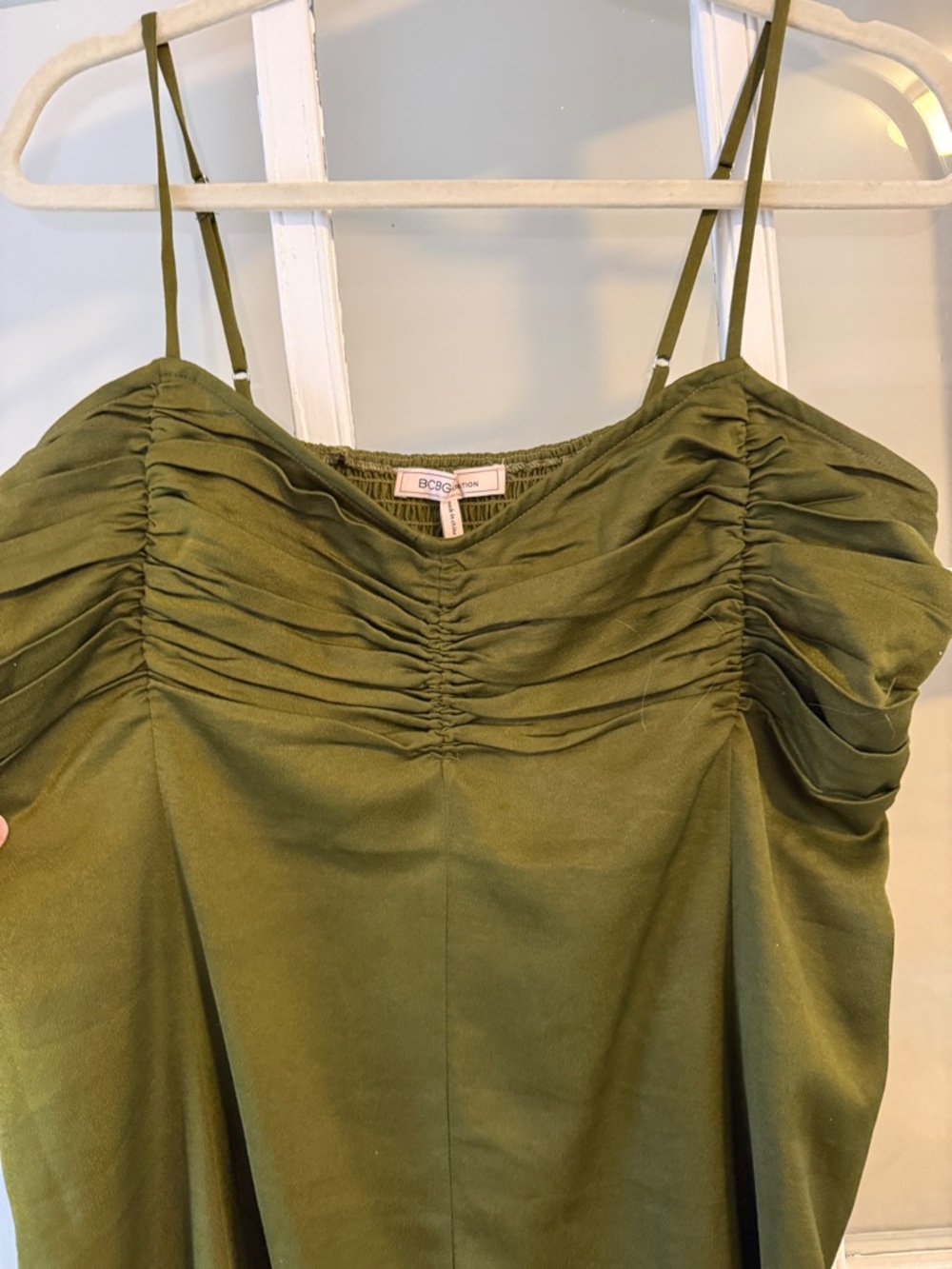 BCBGeneration Ruched Handkerchief Hem Midi Dress - Picture 5 of 8
